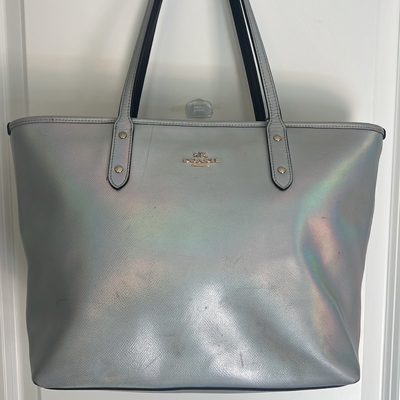 COACH Limited Edition Holographic Iridescent City Zip Tote RARE FIND 🌈🦄 - Picture 11 of 17